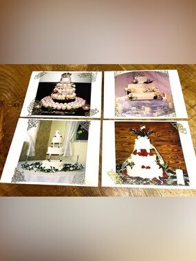 Set of 4 Wedding Cake Photo Greeting Cards
